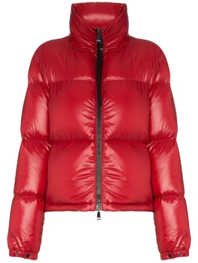Shop Moncler Short Puffer Jacket - Red