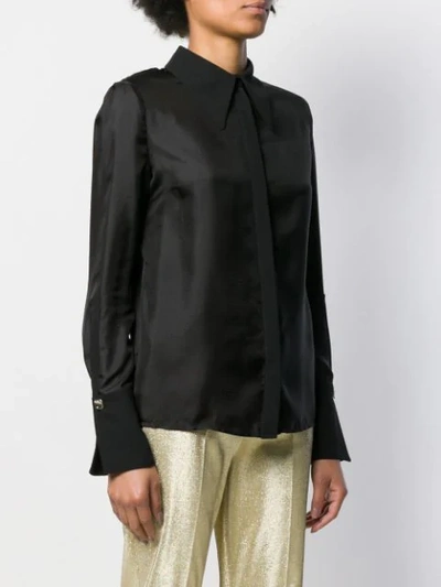 Shop Elisabetta Franchi Pointed Collar Shirt In Black