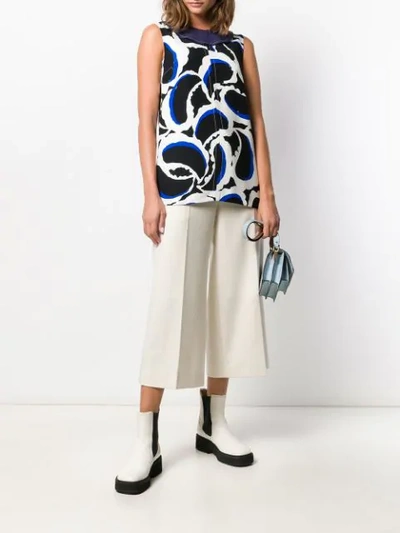 Shop Marni Abstract Print Top In White