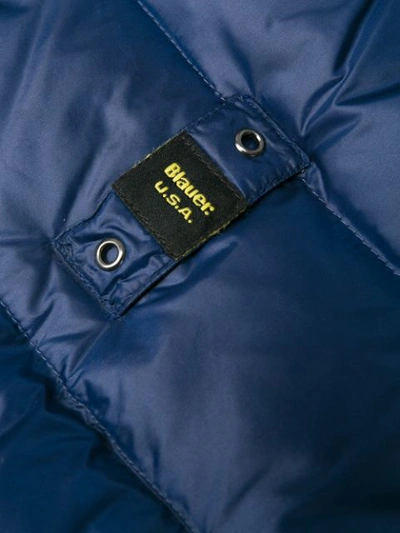 Shop Blauer George Long Padded Coat In Blue