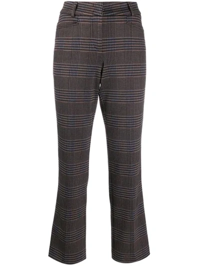 Shop Cambio Felicity Houndstooth Cropped Trousers In Neutrals