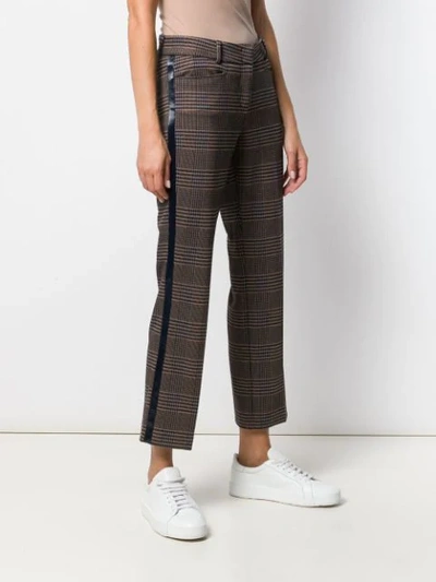 Shop Cambio Felicity Houndstooth Cropped Trousers In Neutrals