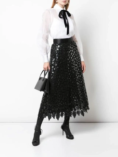 Shop Marc Jacobs Layered Sequin-lace Skirt In Black