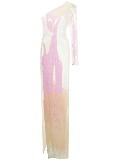 Shop Alex Perry One-sleeve Column Gown In Pink