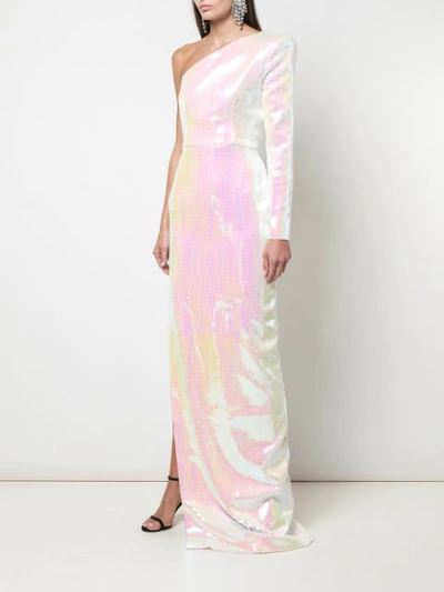 Shop Alex Perry One-sleeve Column Gown In Pink