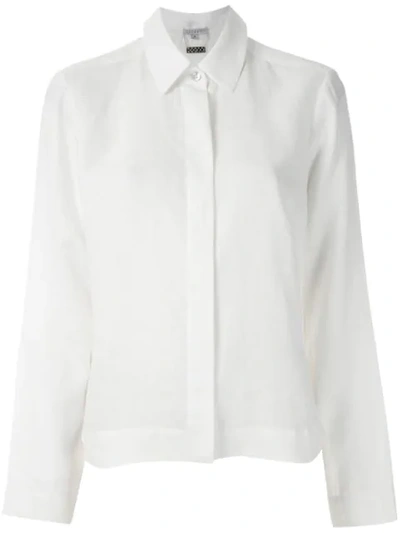 Shop Alcaçuz Madalena Linen Shirt In White