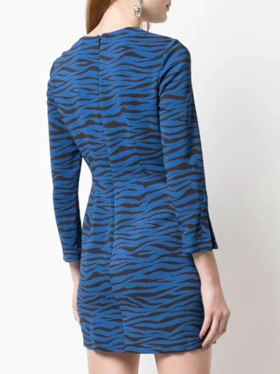 Shop A.l.c Stretch Fit Tiger-print Dress In Blue