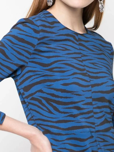 Shop A.l.c Stretch Fit Tiger-print Dress In Blue