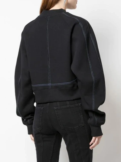 Shop Mugler Stitched Sculpted Sweatshirt In Black