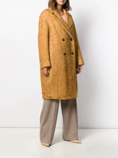 Shop Agnona Double-breasted Midi Coat In Brown