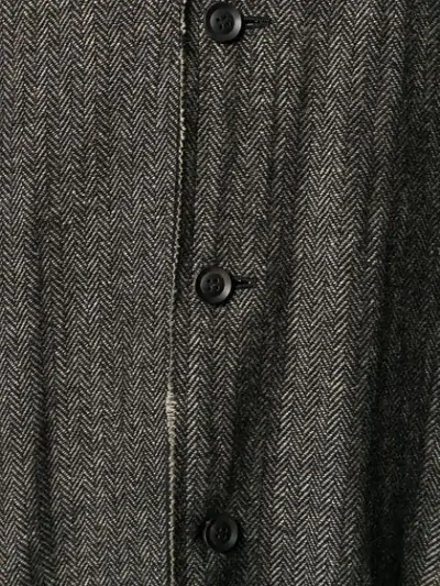 Shop Yohji Yamamoto Distressed-detail Oversized Coat In Black