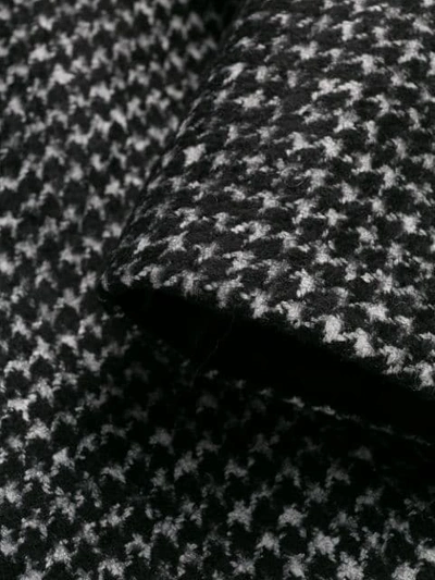 Shop Dolce & Gabbana Fur Collar Houndstooth Print Coat In Black