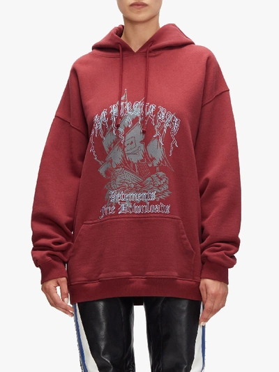The Pirate Bay-print Cotton-jersey Hoodie In Burgundy