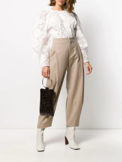 Shop Givenchy Balloon Sleeve Lace Blouse In White