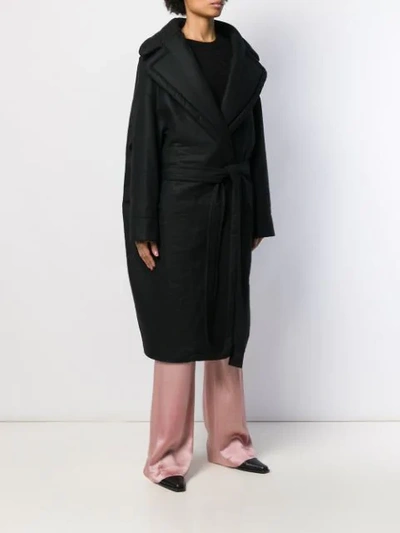 Shop Ann Demeulemeester Wide Lapel Coat In Black