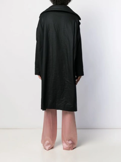 Shop Ann Demeulemeester Wide Lapel Coat In Black