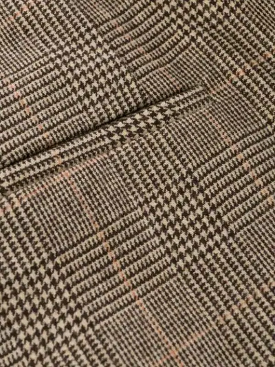 Shop Nili Lotan Charlotte Houndstooth Straight-leg Trousers In Brown