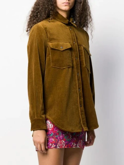 Shop Roseanna Corduroy Velvet Lift Shirt In Green