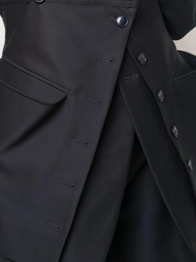 Shop Jacquemus Layered Buttoned Blazer In Kaki