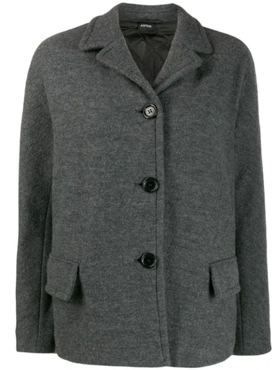 Shop Aspesi Single-breasted Jacket In Grey