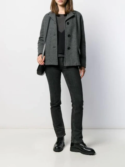 Shop Aspesi Single-breasted Jacket In Grey