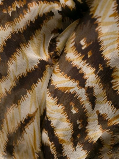 Pre-owned Dolce & Gabbana 1990's Tiger Print Sheer Blouse In Brown
