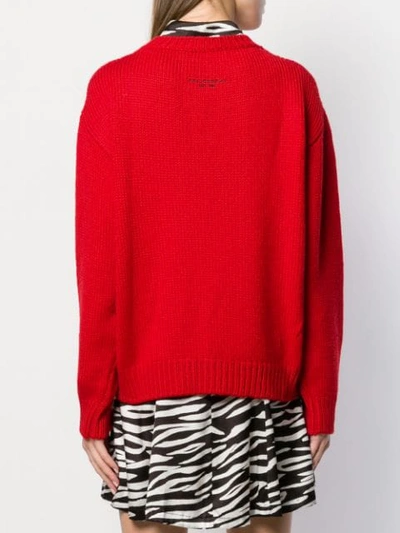 Shop Philosophy Di Lorenzo Serafini Slogan Print Sweater In Red