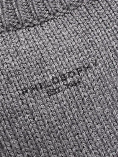 Shop Philosophy Di Lorenzo Serafini Slogan Print Sweater In 1507 Grey