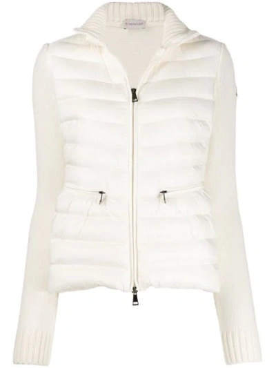 Shop Moncler Funnel Neck Padded Jacket In White