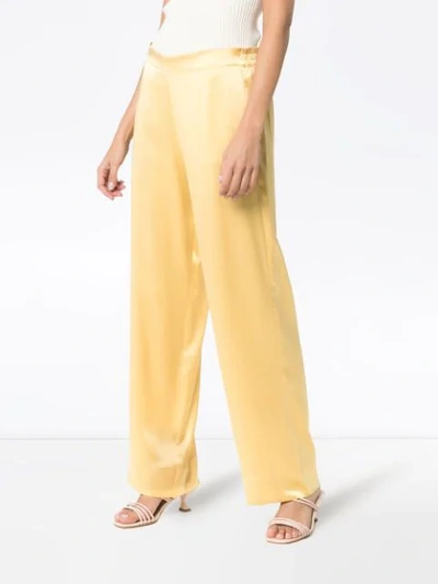 Shop Asceno Pull-on Straight-leg Trousers - Gelb In Yellow