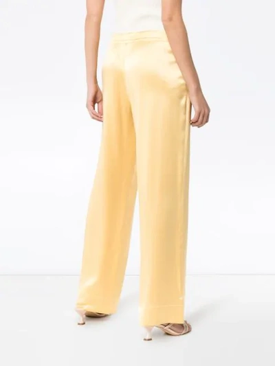 Shop Asceno Pull-on Straight-leg Trousers - Gelb In Yellow