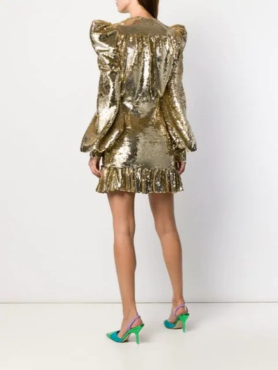 Shop Amen Sequin-embroidered Dress In Gold