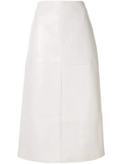 Shop We11 Done Python Print Faux Leather Front Slit Skirt In White