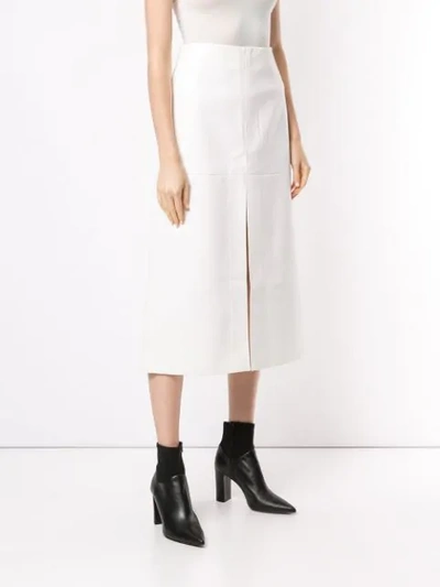 Shop We11 Done Python Print Faux Leather Front Slit Skirt In White