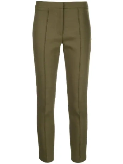 Shop Adam Lippes Cropped Slim-fit Trousers In Green