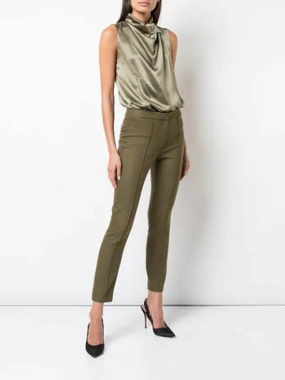 Shop Adam Lippes Cropped Slim-fit Trousers In Green