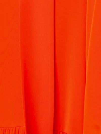 Shop Tibi Ruffle Dress With Tie Neck In Orange