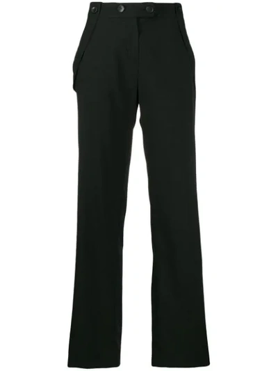 Shop Cotélac Straight Buttoned Trousers In Black