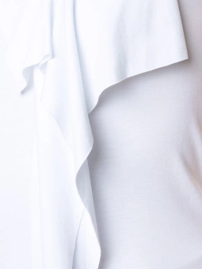 Shop Gloria Coelho Ruffled Sleeveless Blouse In White