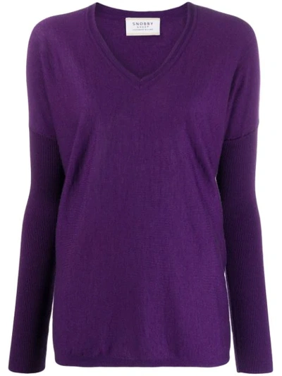 Shop Snobby Sheep Sophia Loose-fit Jumper In Purple