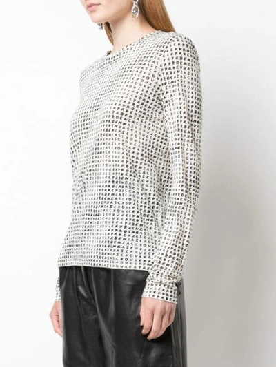 Shop Proenza Schouler Long Sleeve Printed Tee In White