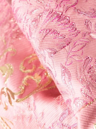 Shop Dolce & Gabbana Short Floral Jacquard Lamé Dress In Pink