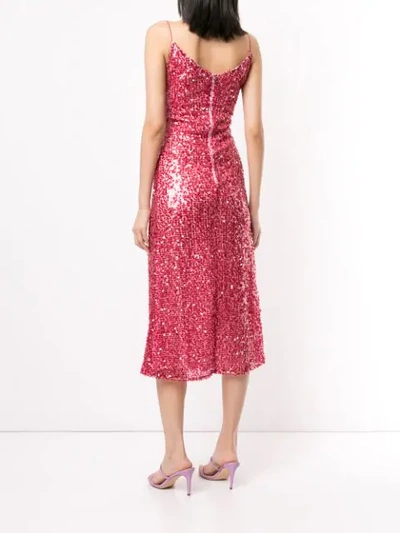 Shop Walk Of Shame Sequin-embellished Slip Dress In Red