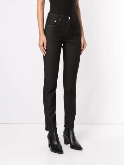 Shop Agnona Slim-fit Jeans In Black