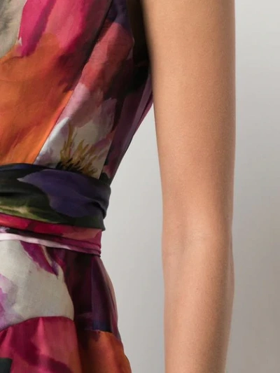 Shop Marchesa Floral Patterned Gown In Multicolour