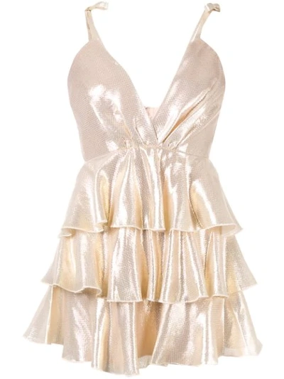 Shop Alice Mccall Astral Plane Tiered Dress In Gold