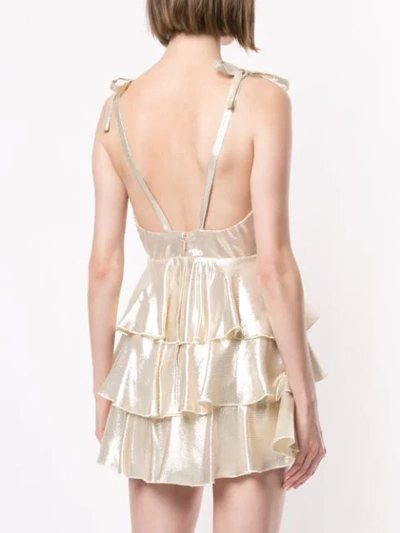 Shop Alice Mccall Astral Plane Tiered Dress In Gold