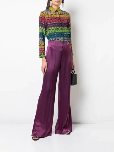 Shop Alice And Olivia Geometric Colour-block Blouse In Multicolour