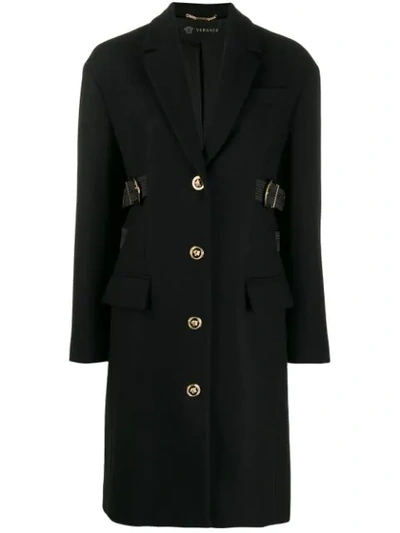 Shop Versace Verzierter Mantel In A1008  Black