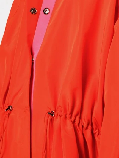 Shop Carolina Herrera Oversized Silk Raincoat In Red